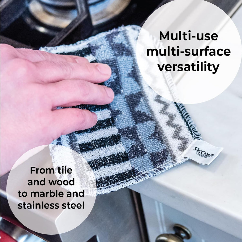 Scrub, 4-Pack Reusable, Non-Scratching Dish Scrubber for Kitchen and Household Cleaning, Planet-Friendly, Dishwasher
