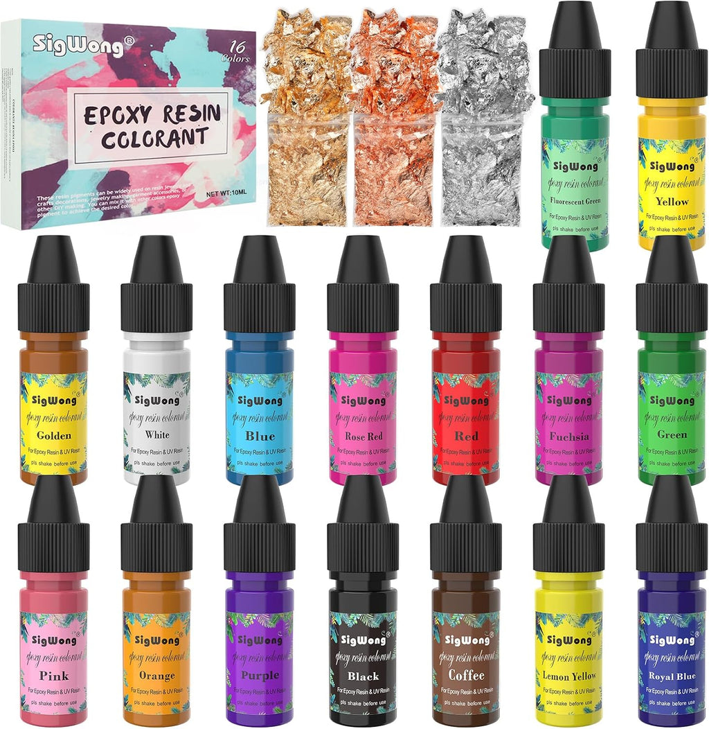 Epoxy Resin Pigment - 16 Colors Translucent Resin Colorant, Highly Concentrated Resin Dye for DIY Jewelry Making, AB