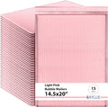 Light Pink Bubble Mailers 14.25x20, Poly Padded Envelopes #7, 15 Pack