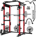RH01 Power Cage Rack, 2000LBS Squat Rack with with Cable Crossover System&LAT Pull Down System, Multi-Function