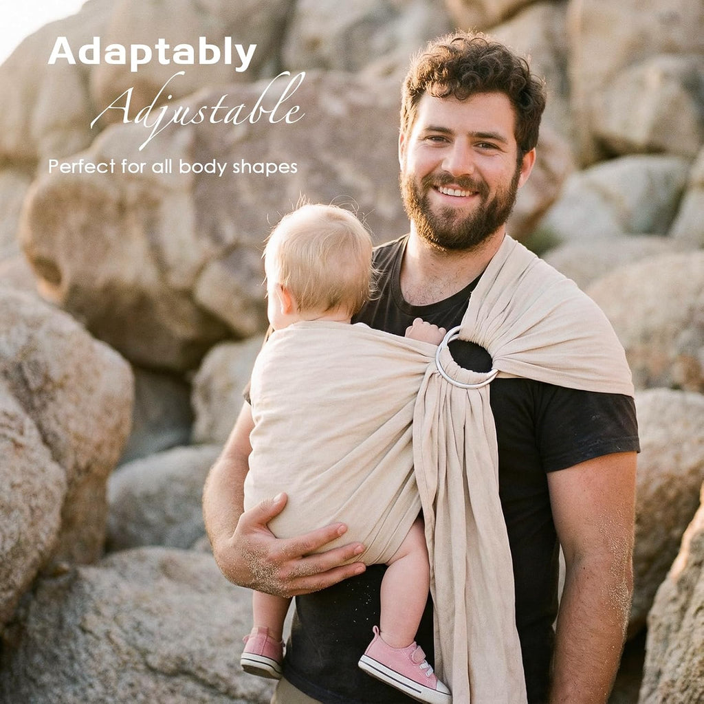 Baby Ring Sling Wrap, Lightweight Baby Carrier Sling Toddler Sling, Cotton Infants Wraps Carrier (7-35 lbs) for