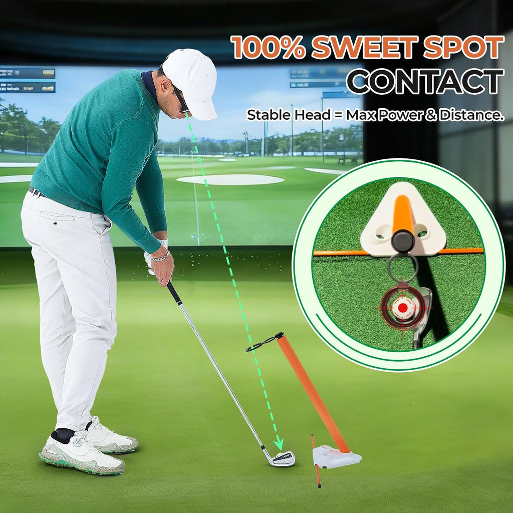 Visual Lock Golf Training Aid – Instant Head Stability & Swing Plane Trainer – Master Swing Path, Fix Swaying, and