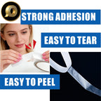 Double Sided Fabric Tape, Clothing Hem Tape No Sew No Iron 1/4, 1/2, 1 inch