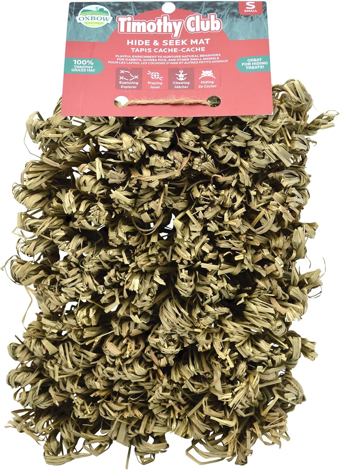 Timothy Hay Hide & Seek Snuffle Mat, Rabbit & Guinea Pig Enrichment | Rabbit Puzzle Mat, Guinea Pig Puzzle Toy