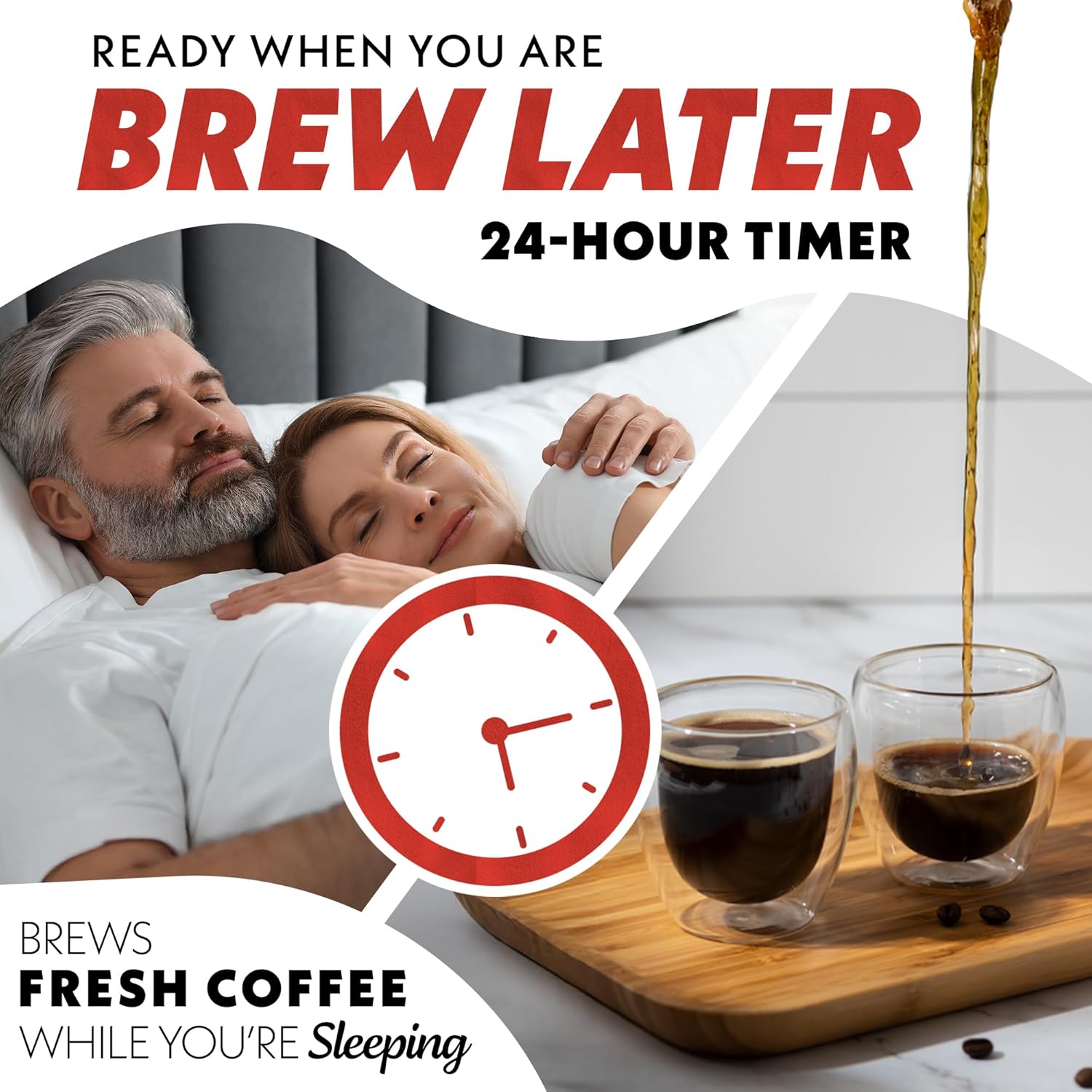 Drip Coffee Maker – 5 Cup, One-Touch Brew, Pause & Serve, Adjustable 4 Hr Keep Warm, EZ-View Water Window, Black