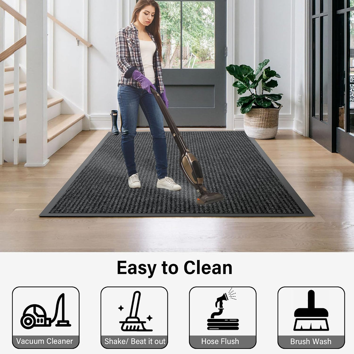 Front Door Mat 3′ x 5′, Heavy Duty Commercial Doormat for Entrance