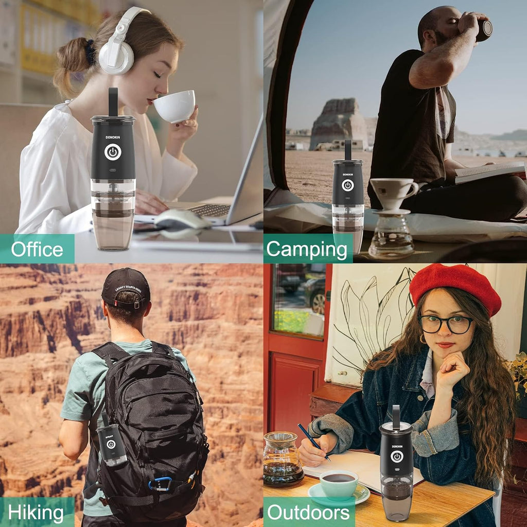 Portable Burr Coffee Grinder, Electric/Manual 2-in-1 Cafe Bean Grind Mill, USB Rechargable Mini Electric Coffee