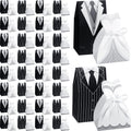 200 Pcs Wedding Favor Boxes Bride Groom Candy with Ribbon