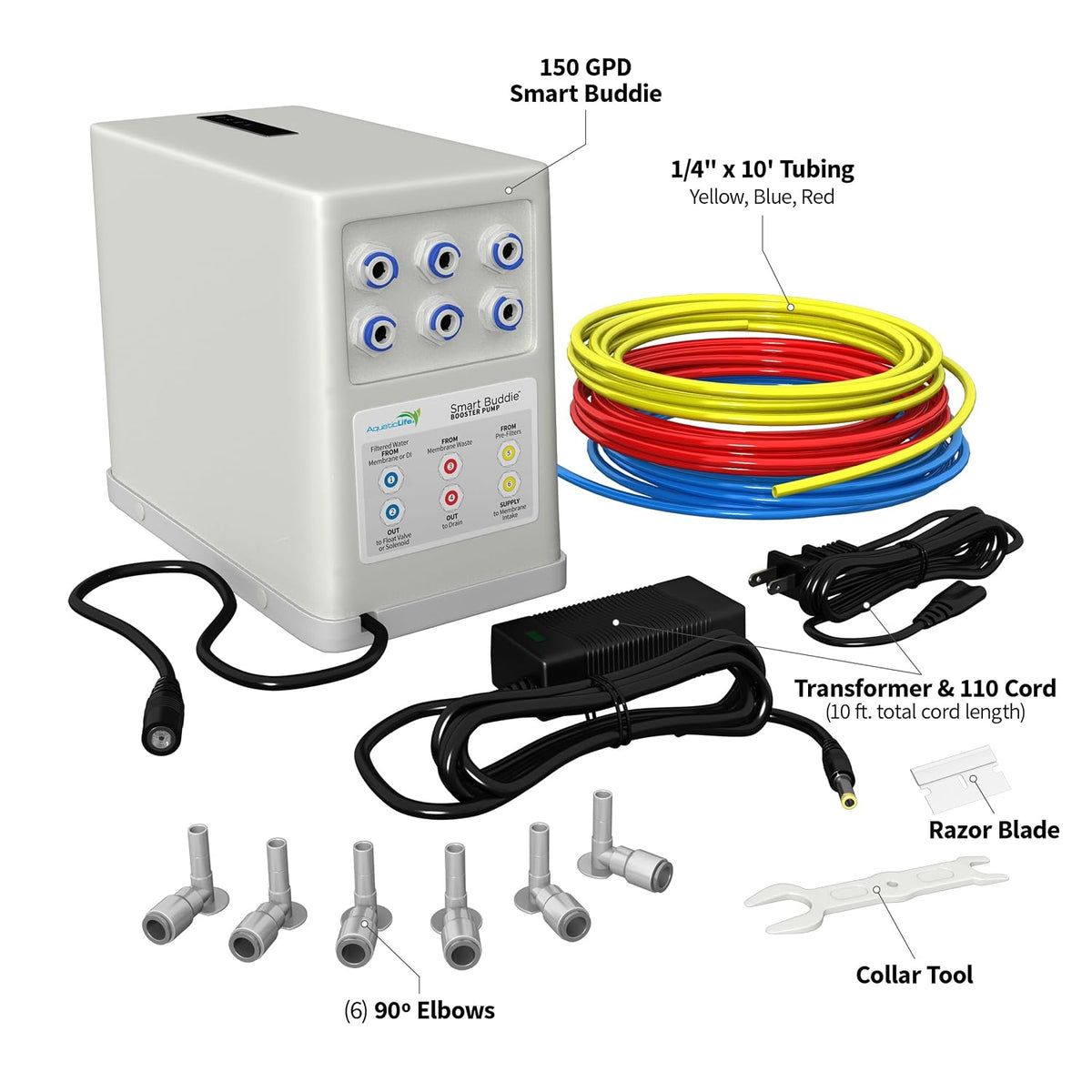 AquaticLife Smart Buddie Booster Pump Kit, 150 GPD RO/DI