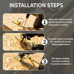 Reusable Roof Anchor for Fall Protection, Gold-Plated Steel