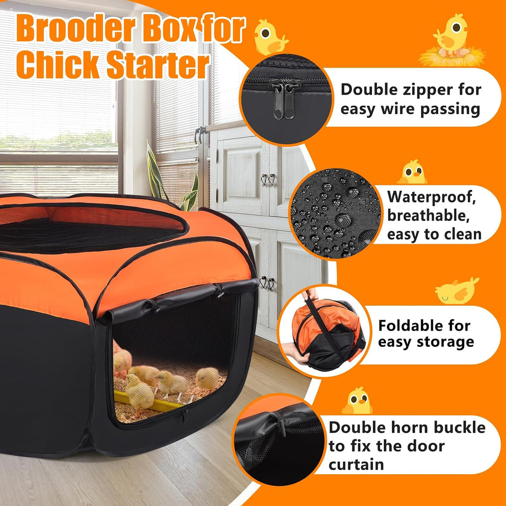 Brooder Box for Chick, Chick Starter Kit Brooder Up to 15 Chicks