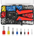 Ferrule Crimping Tool Kit with 1200pcs Wire Terminals Crimping Connectors Wire Ends Ferrules AWG 23-7 Self-adjustable Wire Plier Set Terminal Connector Sleeves Electrical Wire Connectors