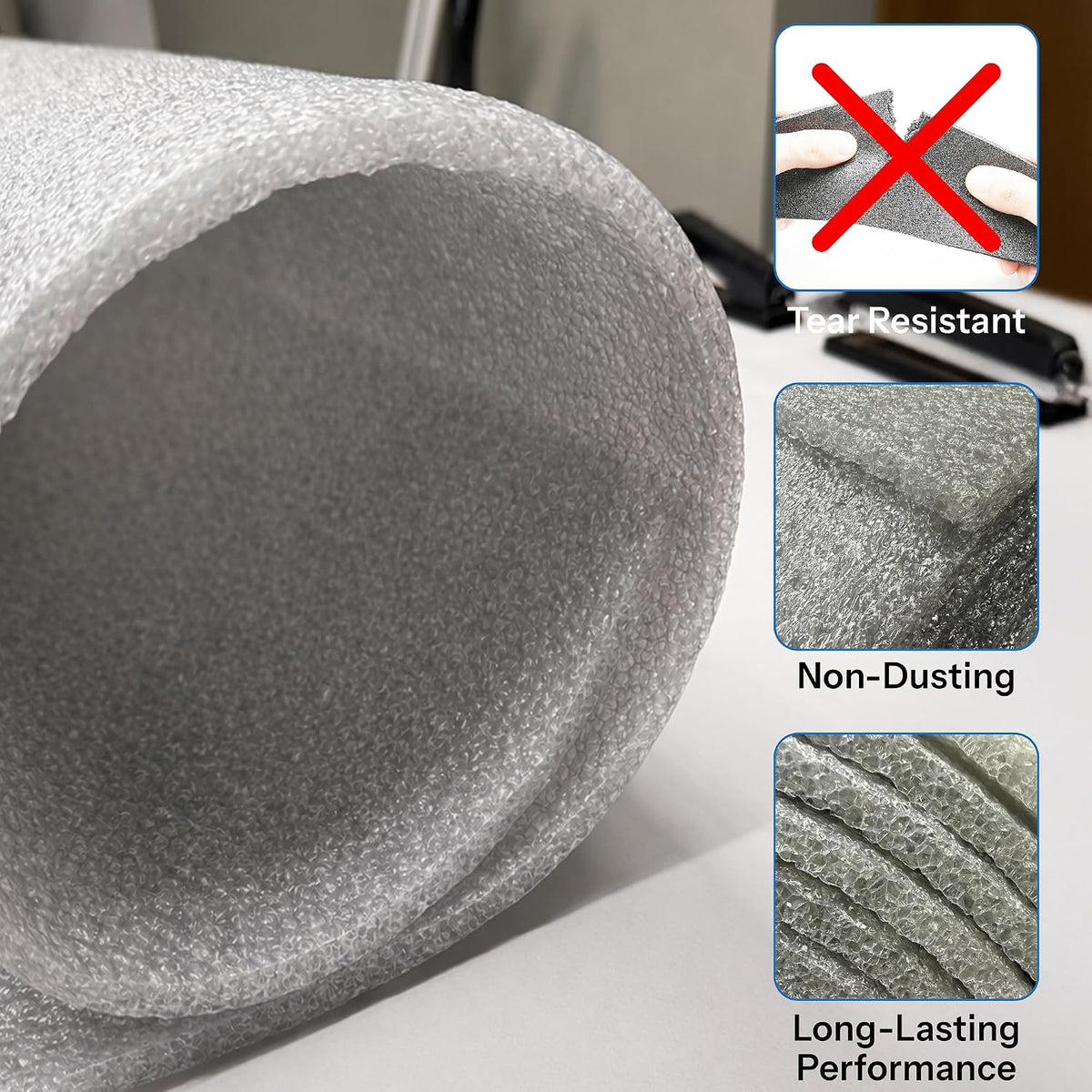 Foam Sheet Roll 50ft x 36in x 1/2in - Durable, Easy to Cut