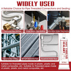 Pipe Thread Sealant, Lubricates & Seals Threads, Leak-Proof 100ml | High Vibration & Temperature Resistant,Leak-Proof