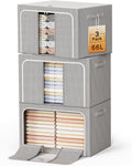 Clothes Storage Bins with Metal Frame Foldable Storage Box Clothes Organizers Storage Containers for Clothes Sheets