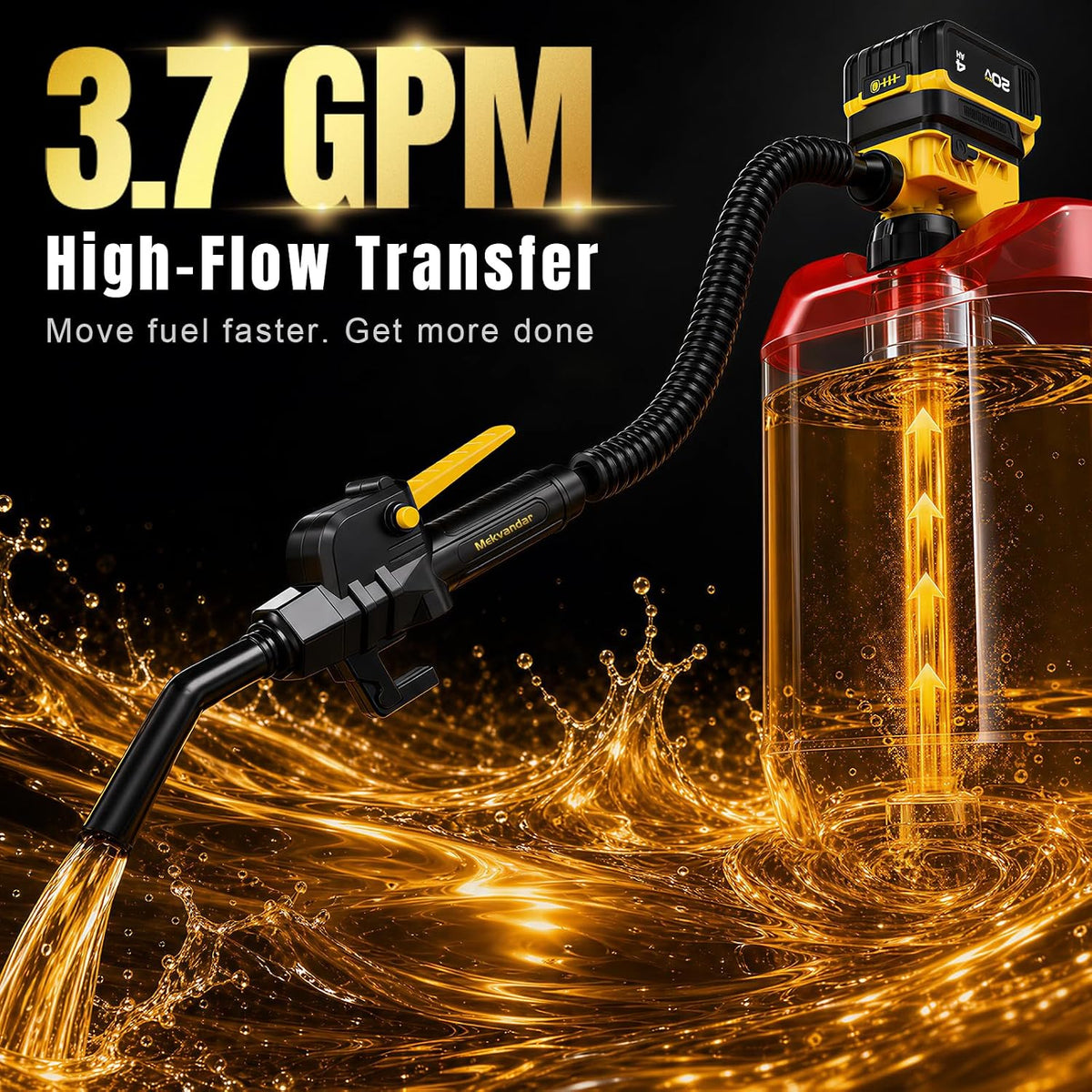 Fuel Transfer Pump for DeWalt 20V MAX Battery 3.7 GPM Cordless Gas Can Pump