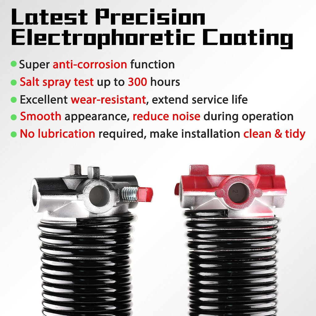 Pair of 2" Garage Door Spring (0.234X2"X29") with Winding Bars, L&R