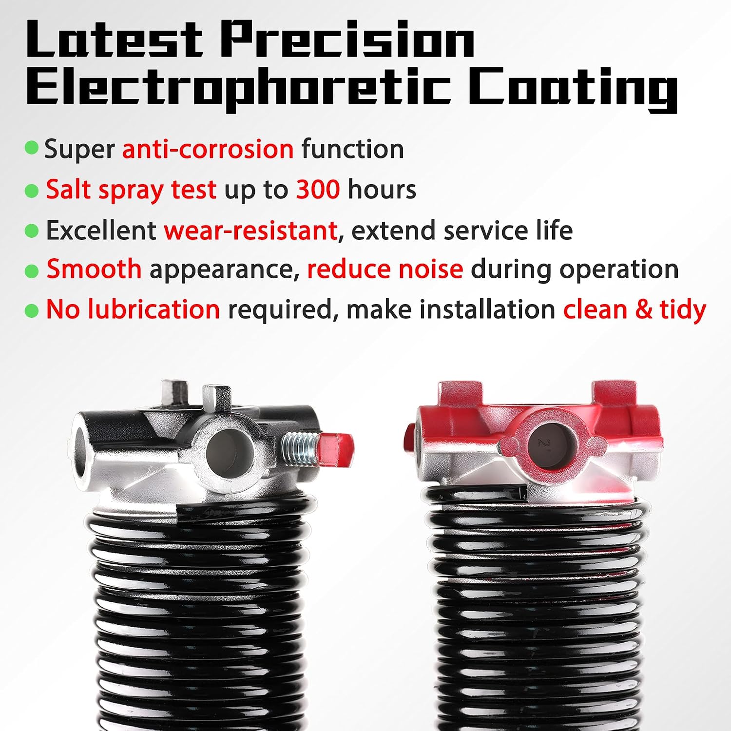 Pair of 2" Garage Door Spring (0.234X2"X29") with Winding Bars, L&R