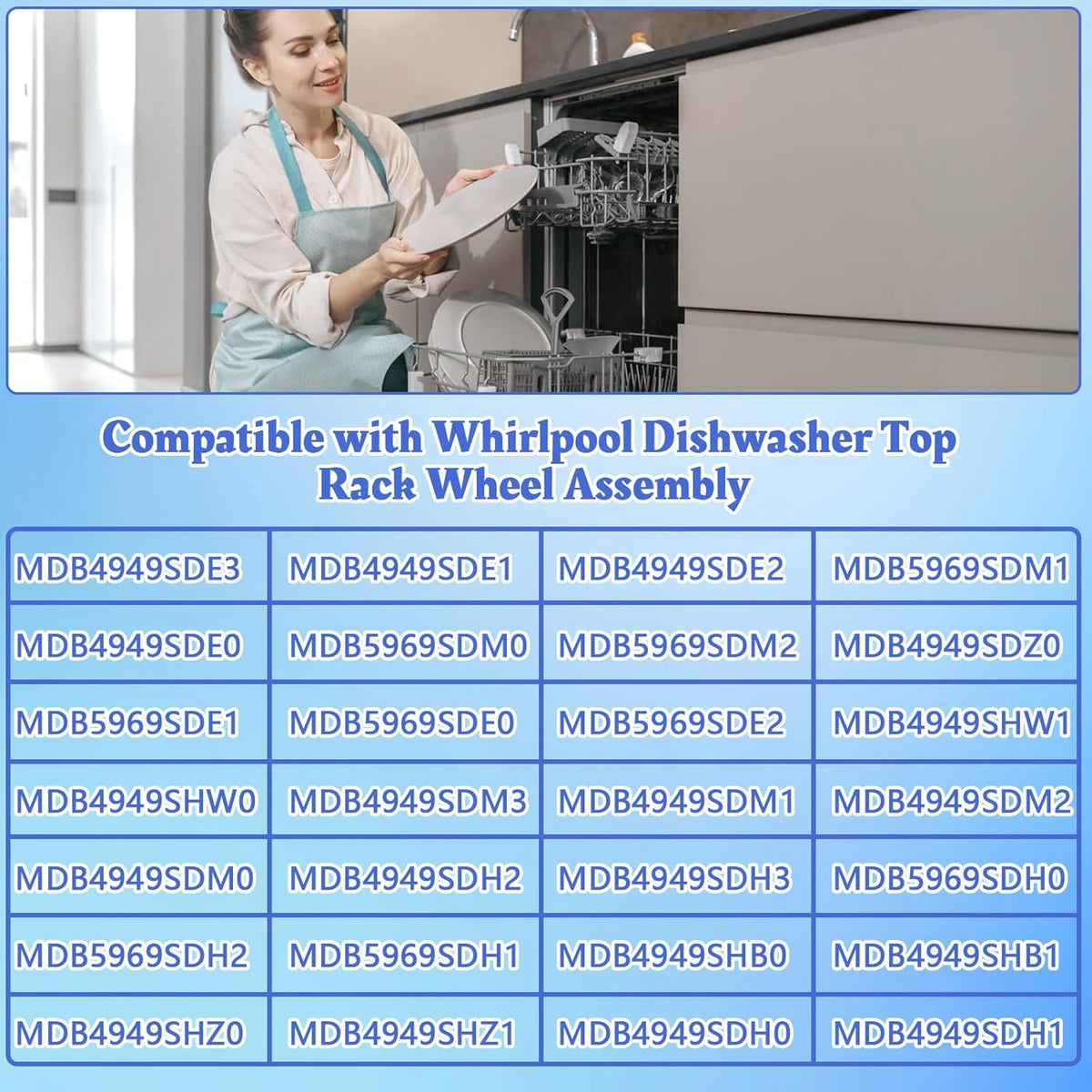 1 Pack W10571738 Dishwasher Upper Dishrack Adjuster And Wheel Assembly