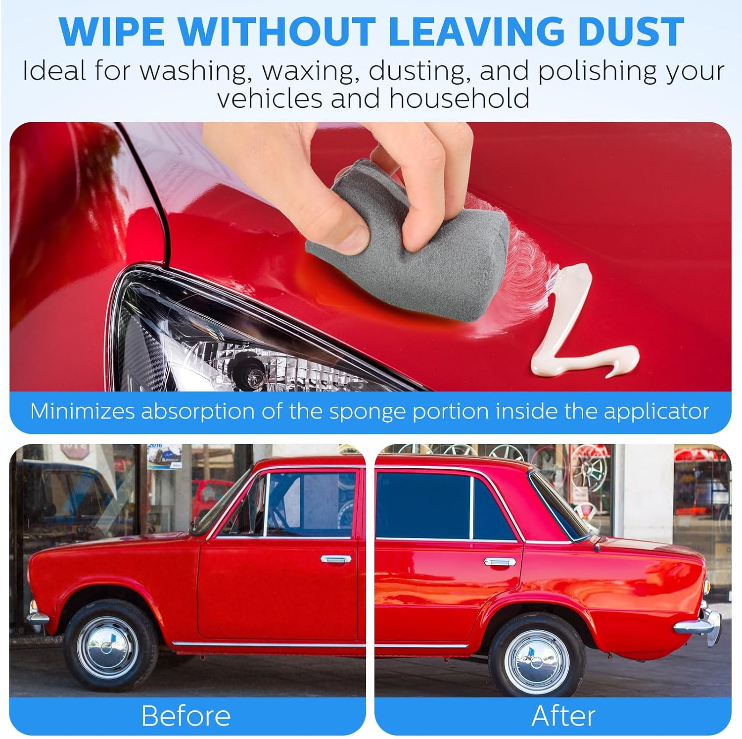 18 Pack Microfiber Applicator Pads Suede Car Detailing Sponge Ceramic Coating Applicator Pads Coating Sponge for Cars