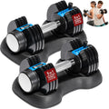 Adjustable Dumbbells Set – Quick-Adjust Space-Saving Weights with Anti-Slip Handle for Home Gym Strength Training