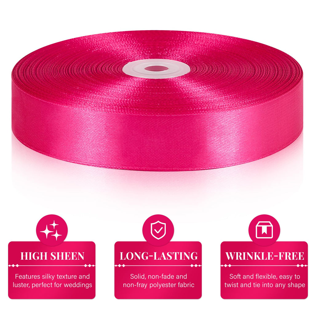 Hot Pink Satin Ribbon 1 Inch x 100 Yards