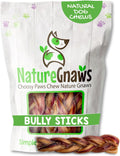 Braided Bully Sticks 5-6" for Small Dogs, 3 Count