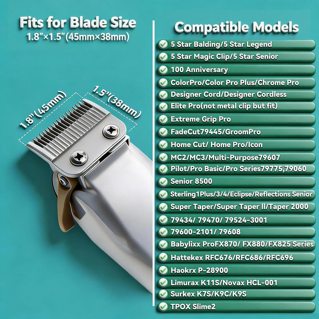 Clipper Guards Set Compatible with Wahl Clippers, Clipper Guides Replacement - 1/16" to 1", 10 Piece Set, Black Color
