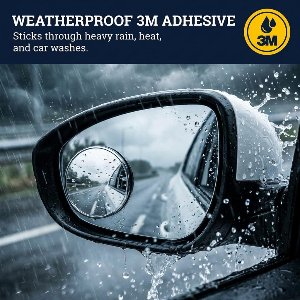Blind Spot Mirror 2 Pack, 2 Inch Round HD Glass Convex Mirror for Car, Wide Angle Side Rearview, Waterproof 3M