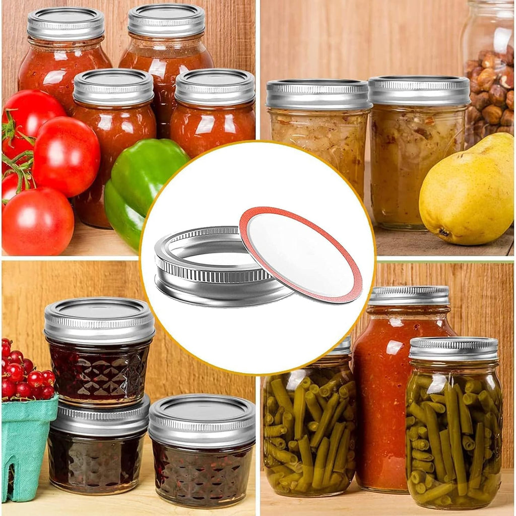 100Pcs/50 sets Canning Lids and Rings Wide mouth, Premium Mason Jar Lids with Rings/Bands for Ball, Kerr Jars - Food