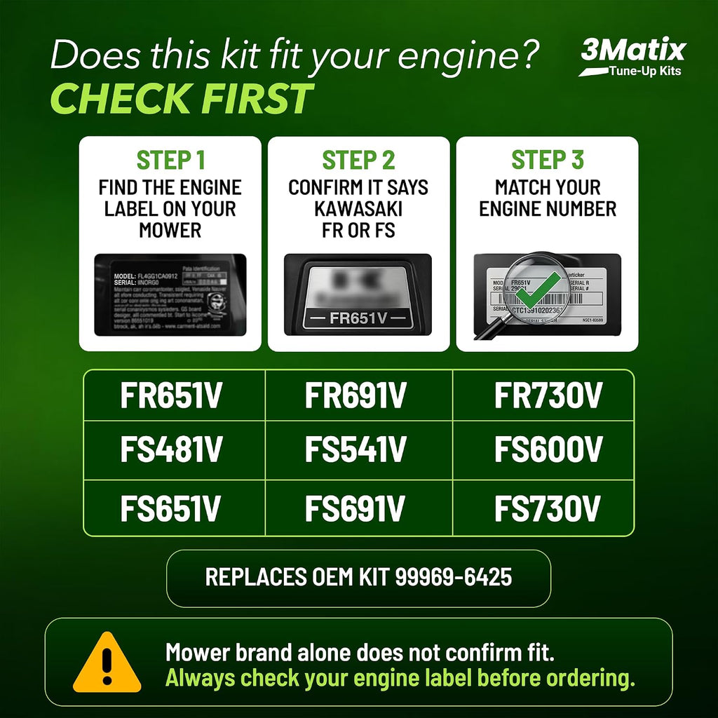 Tune Up Kit Compatible with Kawasaki Engines, Kawasaki 10W-40 Oil, Air, Fuel and Oil Filters, BPR4ES Spark Plugs