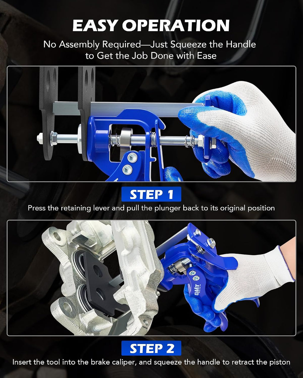 OMT Brake Caliper Piston Compressor Tool for Single Dual Quad Pad