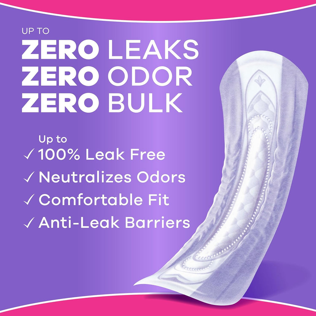 Adult Incontinence Pads for Women, Maximum Absorbency, Regular Length, Postpartum Pads, Up to 100% Bladder Leak