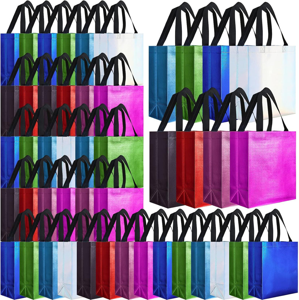 80 Pcs Reusable Gift Bags, Medium, Colorful