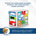 Pow! Comic Book Storage Short Box - 1 Pack | Color Comic-Inspired Artwork | Holds 150–175 Comics | Stackable Comic