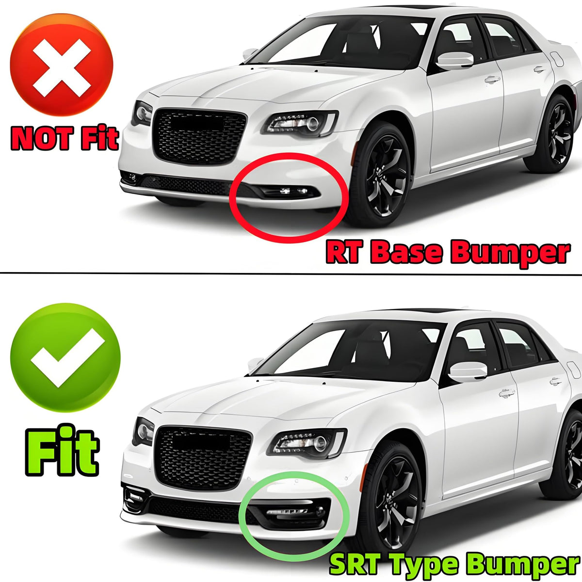 Front Lip Splitter Spoiler for Chrysler 300 2015-2023 Accessories