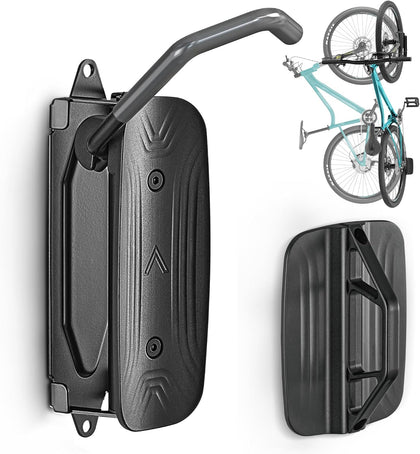 Swivel Bike Wall Mount, Vertical Bike Rack for Garage, 1 Pack, Gray | Space-saving wall bike rack with 150° swivel