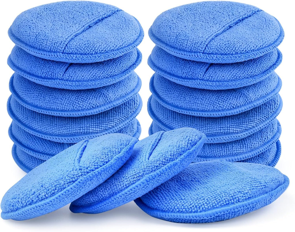 Microfiber Wax Applicator Pads, Car Wax Applicator with Finger Pocket, Buffing & Detail Polishing Foam Pads for Car