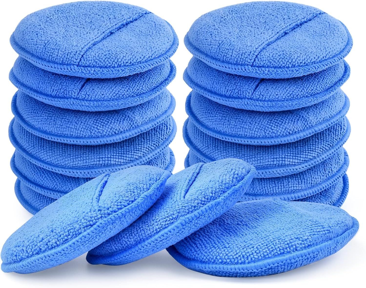 Microfiber Wax Applicator Pads, Car Wax Applicator with Finger Pocket, Buffing & Detail Polishing Foam Pads for Car