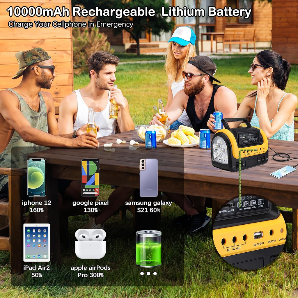 Portable Solar Generator with Panel,Small Power Station for Camping | Compact solar power station with LED lights and