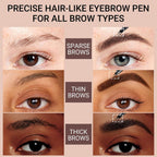 Vevivia 2 Pack Eyebrow Pen for Natural Eyebrows, Dark Brown