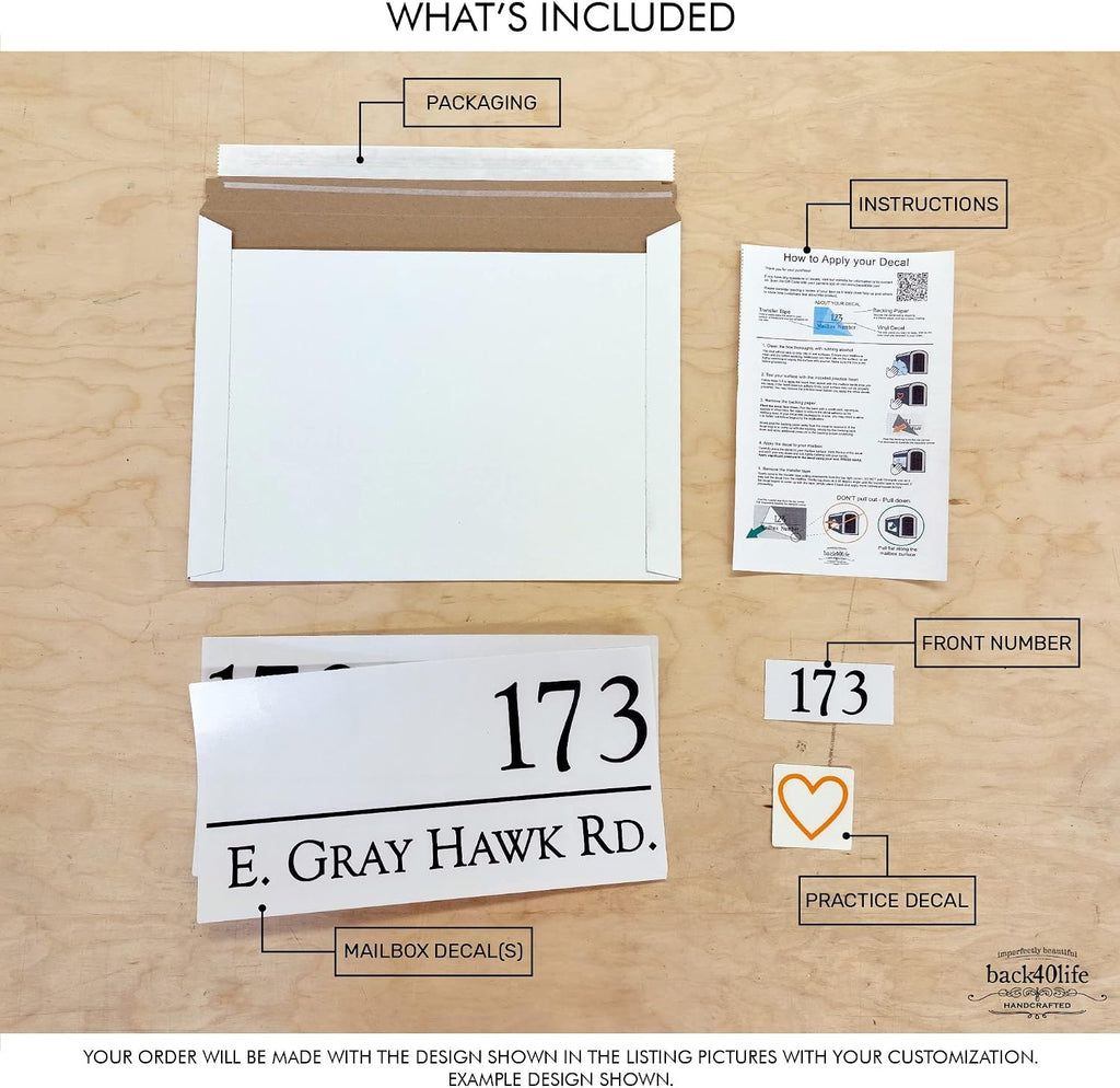 Personalized Mailbox Numbers - Custom Reflective Vinyl Decal for Street Address - Decorative House Numbering - Gift