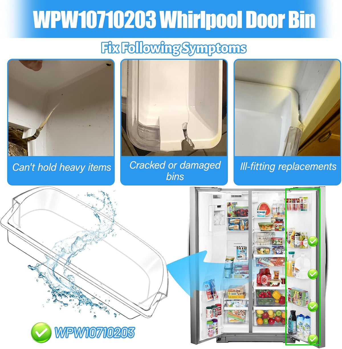 ALVAR WRS588FIHZ00 WRS571CIHV04 WRS588FIHV00 Refrigerator Door Bin Shelf