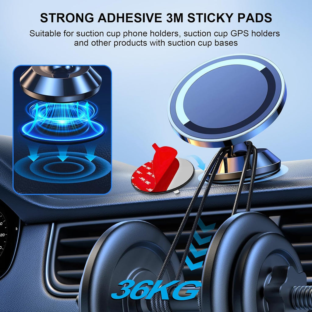 Dashboard Pad Mounting Disk for Suction Cup Phone Mount, 3.2" (82mm) 3M Car Sticky Base Plate for Phone Holder, Dash