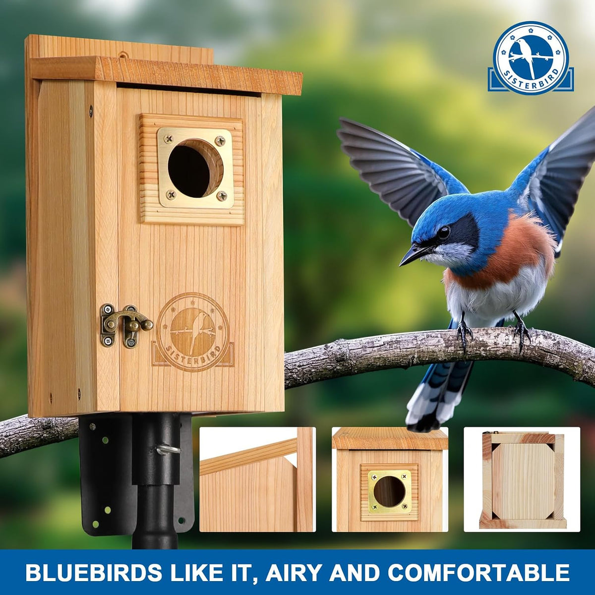 2 Pack Bluebird Houses for Outside, Warming Gifts Bluebird House