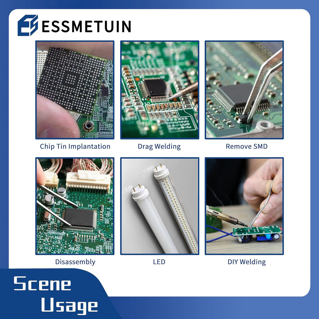 Sn42/Bi58 Lead Free Solder Paste (30g) & No Clean Soldering Flux(10cc) & Soler Wick for Electronic Soldering, SMD/SMT Remove