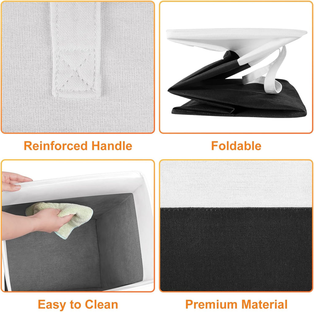 Laundry Basket 3-Pack, Laundry Hamper, 75L-Black | Clothes Laundry Hamper, Collapsible Laundry Basket, Freestanding