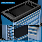 7-Drawer Rolling Tool Chest with Wheels,Locks,Blue Tool Cabinet