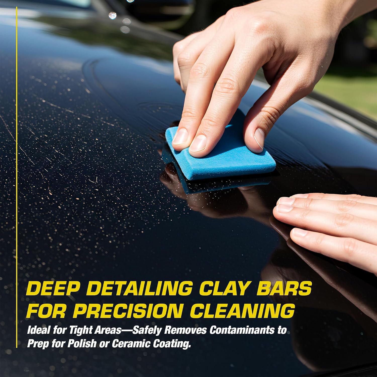 Clay Mitt & Clay Bars Auto Detailing Kit with Waterless Car Wash Ceramic Detail Spray - Car Detail Spray & Lubricant