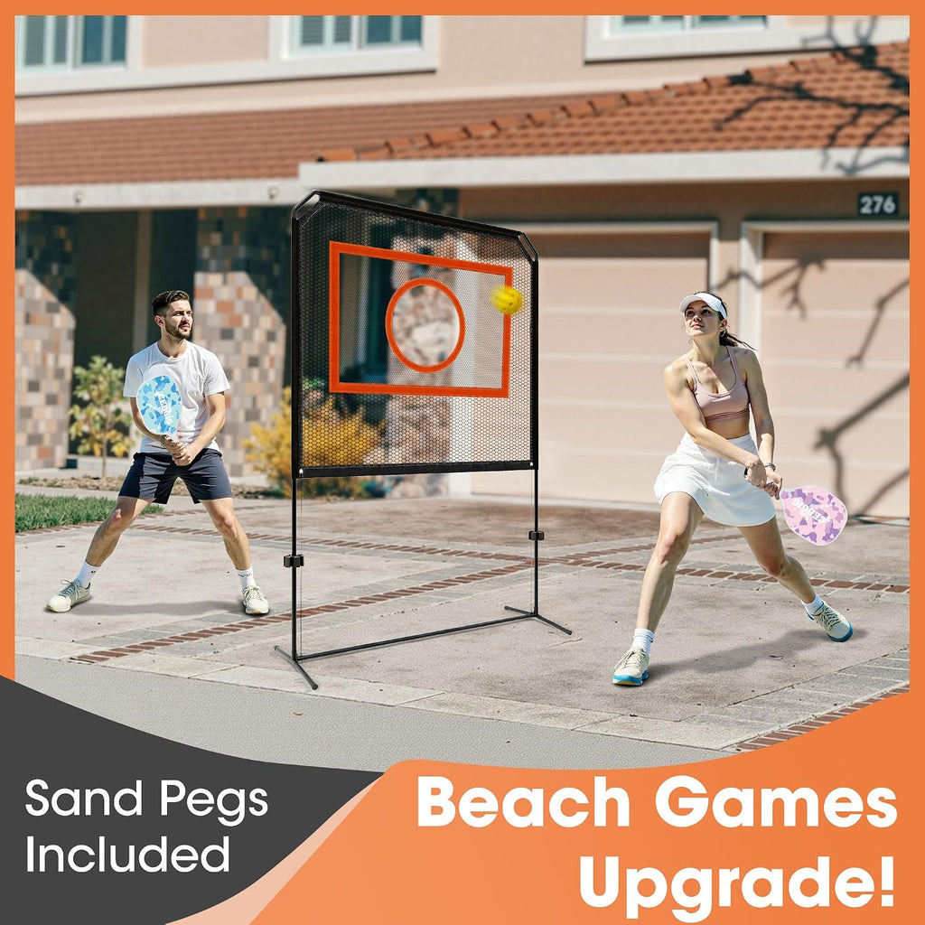 Portable Pickleball Net – Regulation Size Outdoor & Indoor Paddle Game Set with Ball Catch Net & Removable Target –